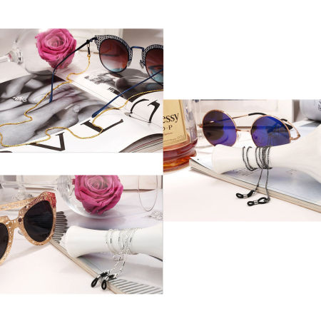 Zinc Based Alloy Eyeglasses Chain Holder Multicolor 70cm(27 4/8") long, 1 Piece