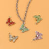 Picture of Zinc Based Alloy Insect Charms Butterfly Animal Micro Pave Multicolor Rhinestone 17mm x 15mm, 5 PCs