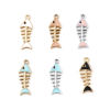 Picture of Zinc Based Alloy Charms Fish Bone Multicolor Enamel 23mm x 8mm, 5 PCs