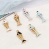 Picture of Zinc Based Alloy Charms Fish Bone Multicolor Enamel 23mm x 8mm, 5 PCs