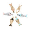 Picture of Zinc Based Alloy Charms Fish Bone Multicolor Enamel 23mm x 8mm, 5 PCs