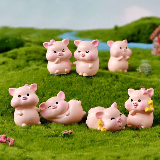 Bild von Niedliche Schwein-Harz-Mikro-Landschafts-Miniatur-Dekoration