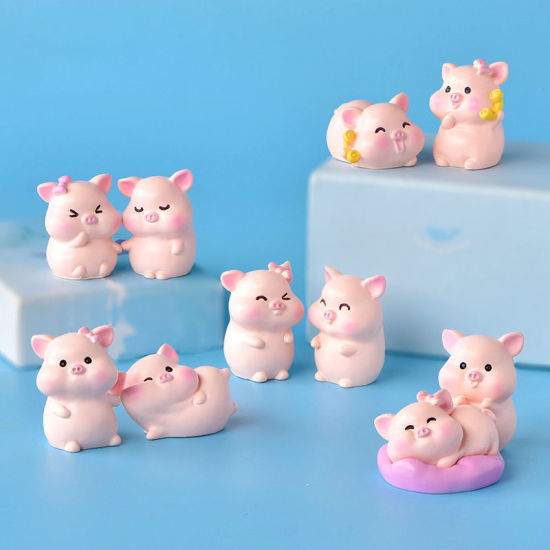 Bild von Niedliche Schwein-Harz-Mikro-Landschafts-Miniatur-Dekoration