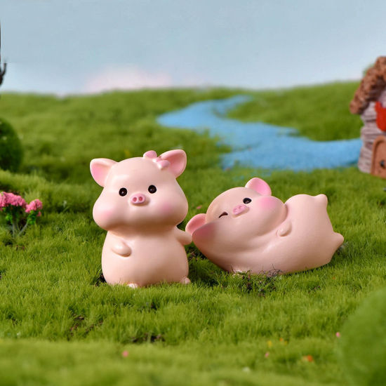 Bild von Niedliche Schwein-Harz-Mikro-Landschafts-Miniatur-Dekoration