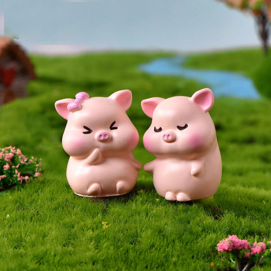 Bild von Niedliche Schwein-Harz-Mikro-Landschafts-Miniatur-Dekoration