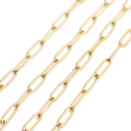 1 M Vacuum Plating Stainless Steel Link Cable Chain For Handmade DIY Jewelry Making Findings Oval Multicolor