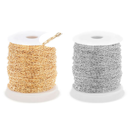 1 M Vacuum Plating Stainless Steel Link Cable Chain For Handmade DIY Jewelry Making Findings Oval Multicolor 5x2mm