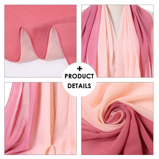 Picture of Chiffon Women's Hijab Scarf Two Tone Gradient Color