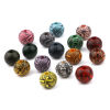 Picture of Natural Wood Spacer Beads Round Multicolor Streak About 10mm Dia., Hole: Approx 3.1mm, 20 PCs