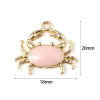 Image de Breloques Bijoux d'Océan en Alliage de Zinc Crabe Multicolore env. Émail 20mm x 18mm, 10 Pcs