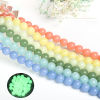 Picture of Stone ( Synthetic ) Beads Round Multicolor Glow In The Dark Luminous 39cm(15 3/8") - 37.5cm(14 6/8") long, 1 Strand