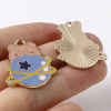 Picture of Zinc Based Alloy Galaxy Charms Planet Gold Plated Multicolor Enamel 5 PCs