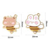 Picture of Zinc Based Alloy Insect Charms Bee Animal Gold Plated Multicolor Rabbit Enamel 10 PCs