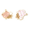 Picture of Zinc Based Alloy Insect Charms Bee Animal Gold Plated Multicolor Rabbit Enamel 10 PCs