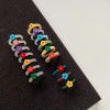 Picture of Resin Unadjustable Rings Multicolor Circle Ring Flower 1 Piece