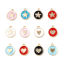 Picture of Zinc Based Alloy Charms Round Disc Gold Plated Multicolor Star Enamel 14mm x 12mm, 10 PCs