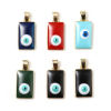Picture of Zinc Based Alloy Religious Charm Pendant Gold Plated Multicolor Rectangle Evil Eye Enamel 26mm x 11mm