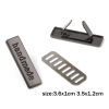 Image de Étiquettes en Alliage de Zinc Rectangle " Handmade " Accessoires pour Sacs 36mm x 10mm  35mm x 12mm, 5 Kits （ 2 Pcs/Kit)