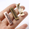 Image de Étiquettes en Alliage de Zinc Rectangle " Handmade " Accessoires pour Sacs 36mm x 10mm  35mm x 12mm, 5 Kits （ 2 Pcs/Kit)