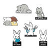 Picture of Pin Brooches Cat Animal Rabbit Multicolor Enamel 1 Piece