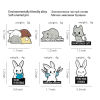 Picture of Pin Brooches Cat Animal Rabbit Multicolor Enamel 1 Piece