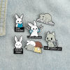 Picture of Pin Brooches Cat Animal Rabbit Multicolor Enamel 1 Piece