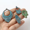 Picture of Zinc Based Alloy Patina Pendants Irregular Antique Silver Color 5 PCs