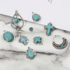 Picture of Zinc Based Alloy & Turquoise Charms Geometric Antique Silver Color Green Blue 5 PCs