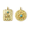 Picture of Zinc Based Alloy & Turquoise Galaxy Pendants Geometric Gold Plated 5 PCs
