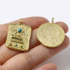 Picture of Zinc Based Alloy & Turquoise Galaxy Pendants Geometric Gold Plated 5 PCs