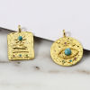 Picture of Zinc Based Alloy & Turquoise Galaxy Pendants Geometric Gold Plated 5 PCs