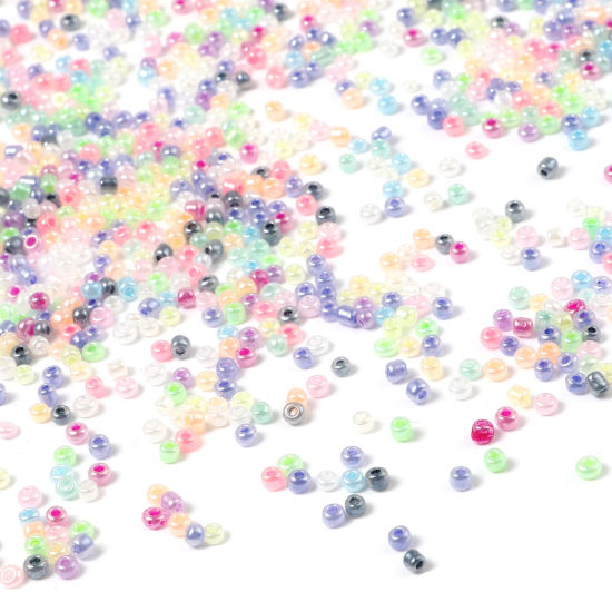 Picture of Glass Cream Seed Beads Round Multicolor About 2mm Dia., Hole: Approx 0.7mm, 1 Packet ( 28000 PCs/Packet)