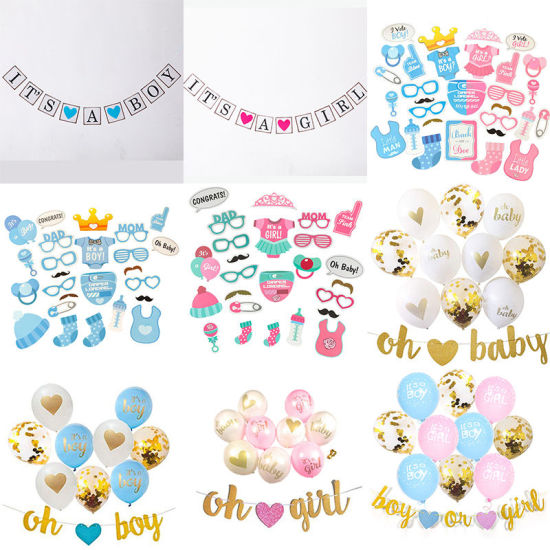 Изображение Paper Banner Balloon Message Gender Reveal Themes Party Decorations