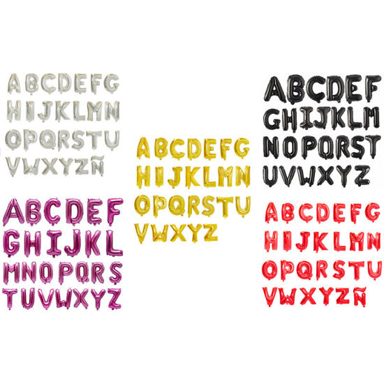 Image de  ballon décorations de fête en Papier d'aluminium lettre majuscule " A-Z " Alphabet