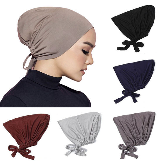 Picture of Modal Adjustable Elastic Turban Hat Tie Back Solid Color