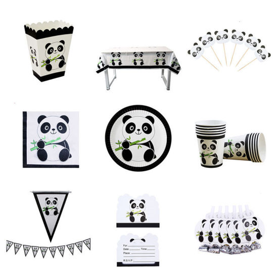 Bild von Panda Thema Papier Einweggeschirr Geburtstagsfeier Dekorationen