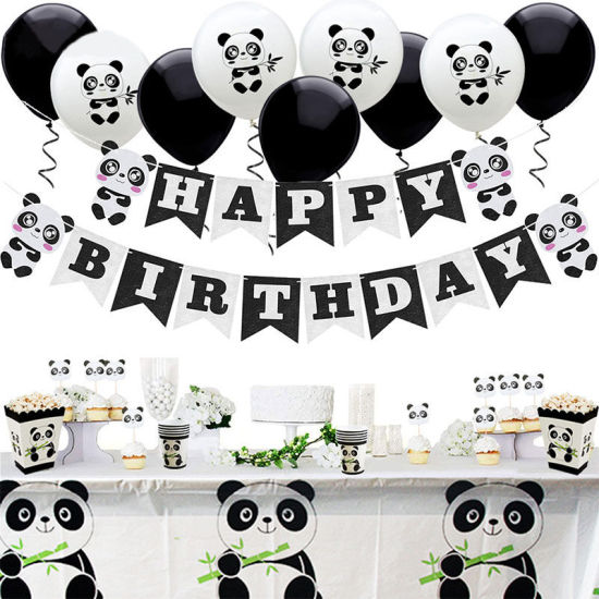 Image de Décorations de fête d'anniversaire de vaisselle jetable de papier de thème de panda