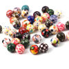 Imagen de Acrílico Cuentas Ronda , Multicolor 10mm Diámetro, Agujero: Aprox 2.1mm, 20 Unidades