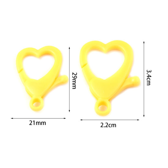 Picture of Plastic Lobster Clasp Findings Heart At Random Color 30 PCs