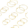 Immagine di Ottone orecchino cerchio 18K Vero Oro Placcato Anello Dimensione di Posta / Cavo: (21 misura), 10 Pz