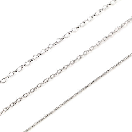 真鍮 ネックレス デザインチェーン 18K リアルプラチナメッキ 1 本