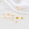 Picture of Brass Ear Post Stud Earrings 18K Real Gold Plated Round Glue On Post/ Wire Size: (21 gauge), 20 PCs