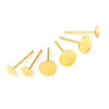 Picture of Brass Ear Post Stud Earrings 18K Real Gold Plated Round Glue On Post/ Wire Size: (21 gauge), 20 PCs