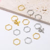 Image de Marqueur de Maille en Alliage de Zinc Hexagone Multicolore Abeille 34mm x 15mm, 1 Kit ( 6PCs/Kit)