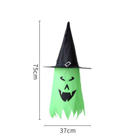 Picture of LED Light Ghost Wizard Hat Halloween Decorations Party Props