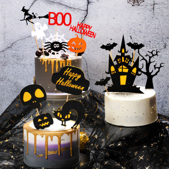 Picture of Halloween Paper Cake Picks Decorations Party Props