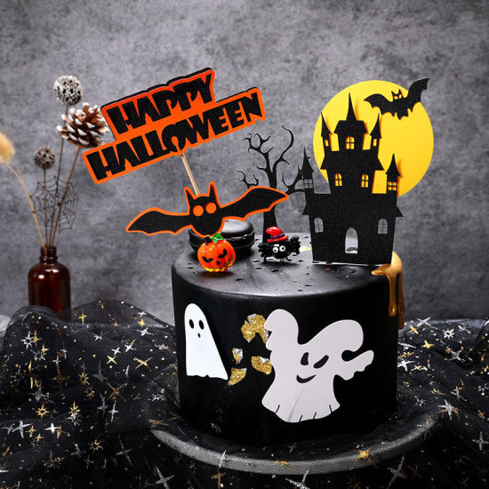 Picture of Halloween Paper Cake Picks Decorations Party Props