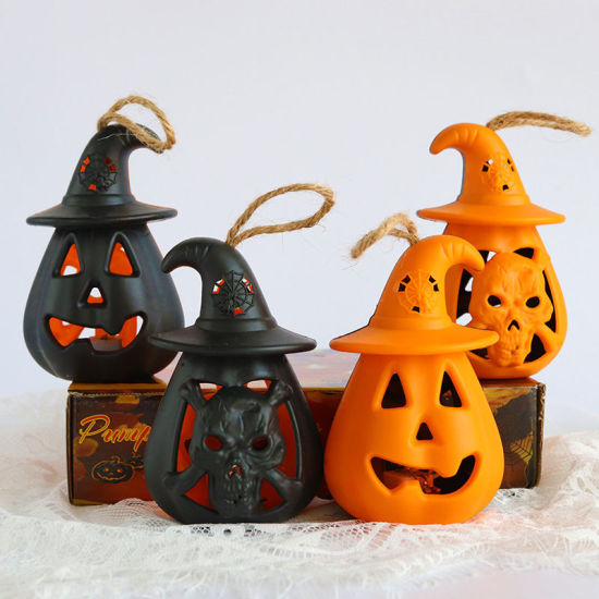 Picture of Pumpkin LED Light Resin Portable Halloween Ornaments Decorations Party Props