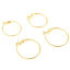 Picture of Brass Hoop Earrings 18K Real Gold Plated Circle Ring 4 PCs