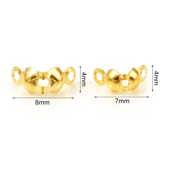 Picture of Brass Bead Tips (Knot Cover) 18K Real Gold Plated Round 20 PCs